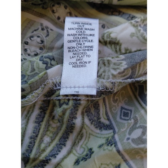 Y2K Babydoll Cami Top Paisley Lace Trim Sz L Forest Fairy - Picture 6 of 9